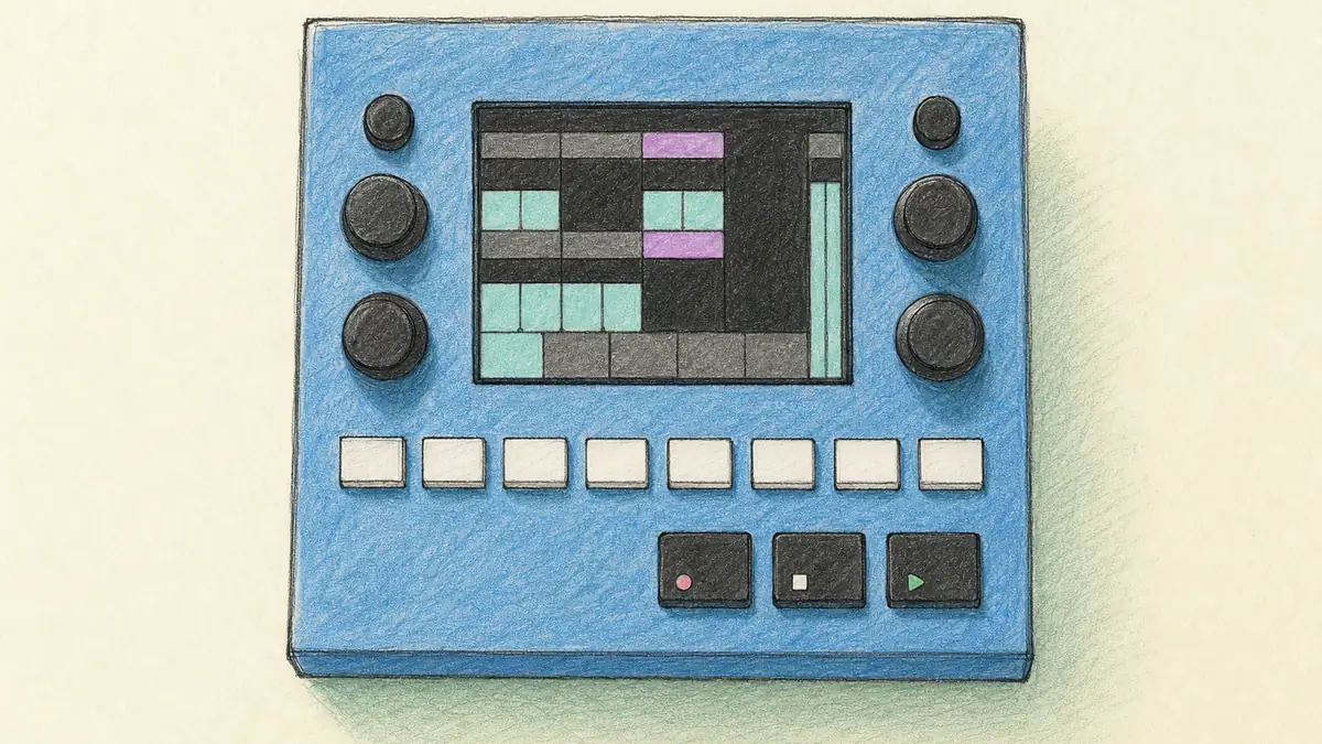 1010music blueboxのイラスト(実機を参考に作成)
