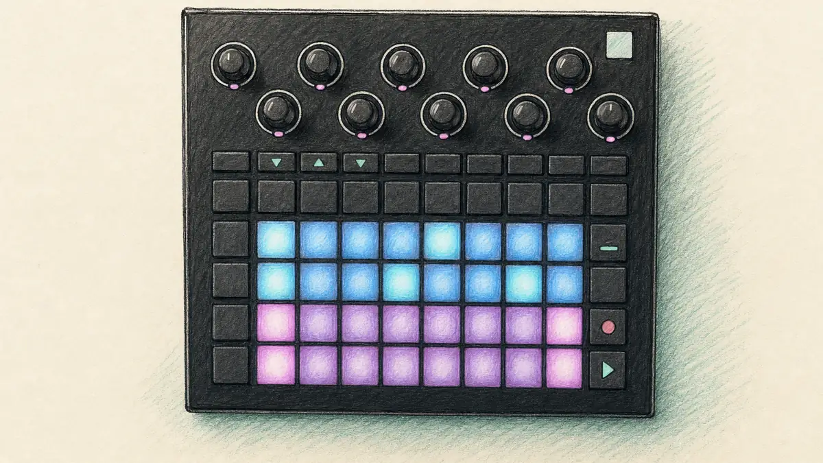Novation Circuit Tracksのイラスト(実機を参考に作成)