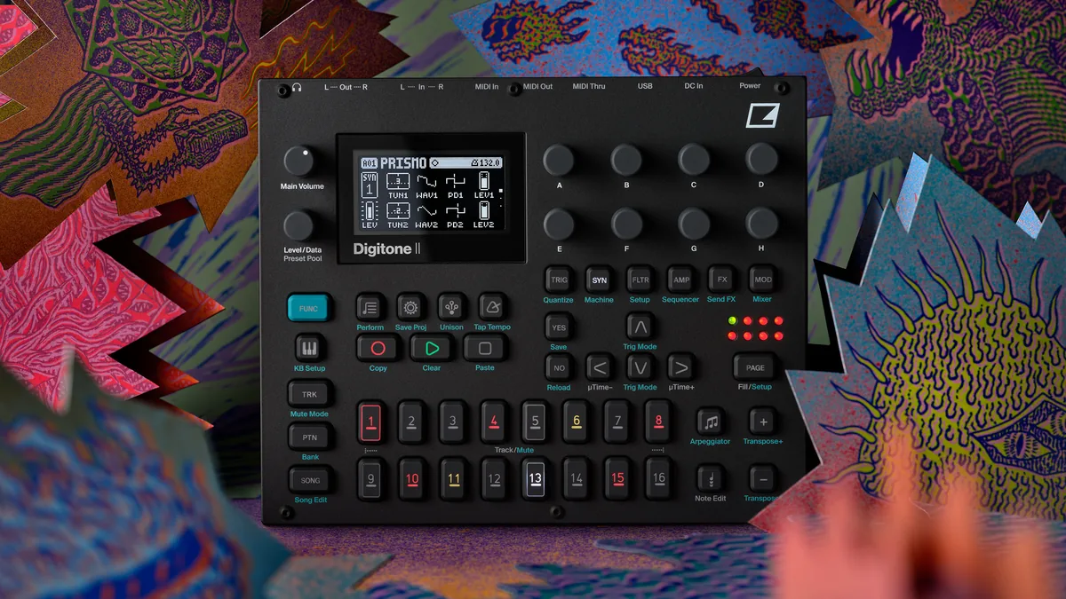 Elektron Digitone IIの正面写真(画像: Elektron)