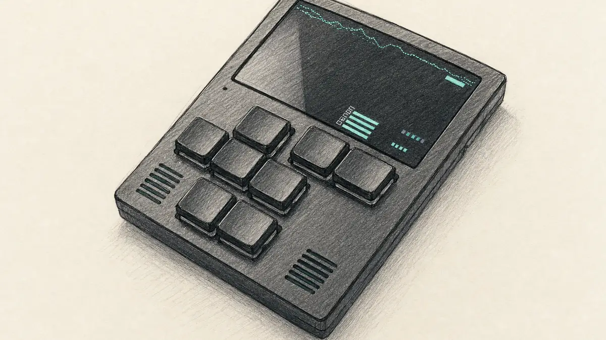 Dirtywave M8のイラスト(実機を参考に作成)