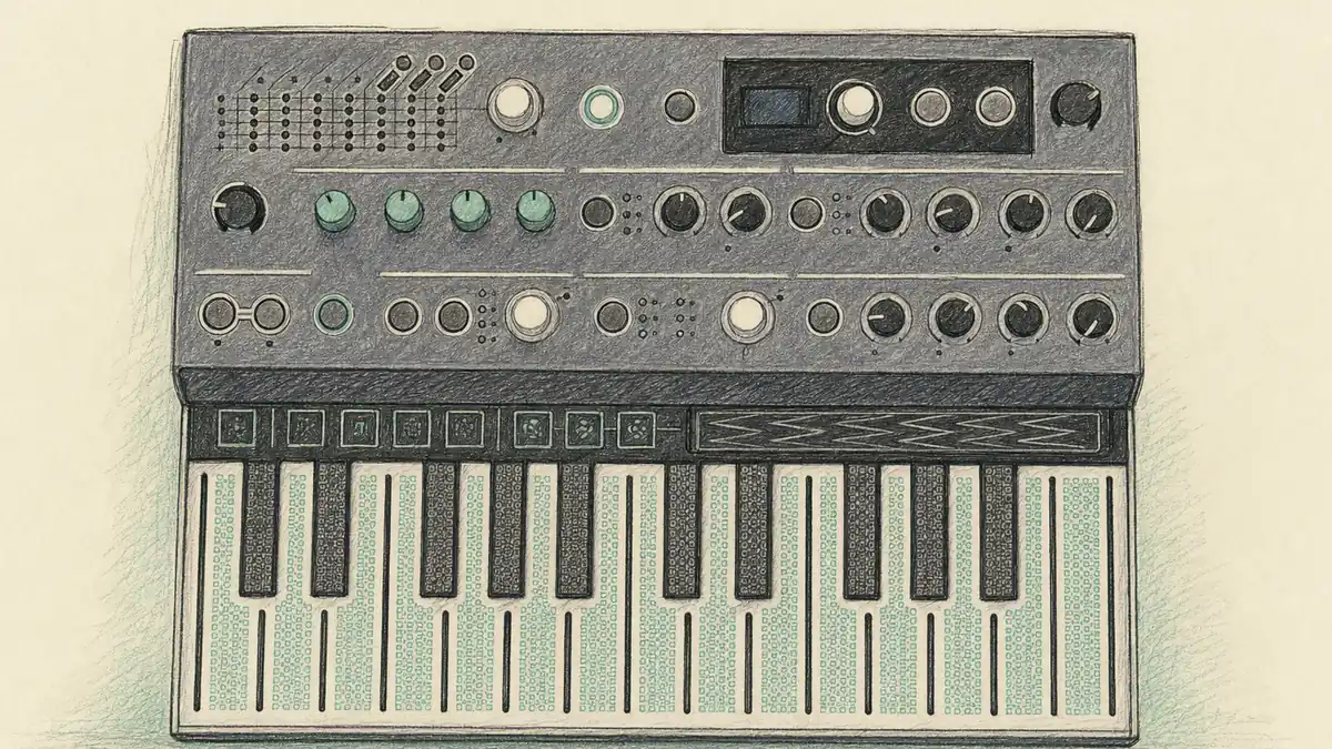 Arturia MicroFreakのイラスト(実機を参考に作成)