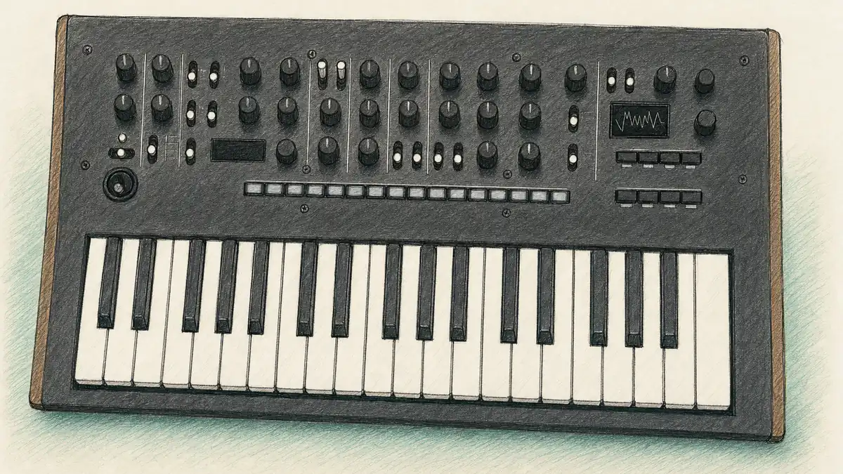KORG minilogue xdのイラスト（実機を参考に作成）