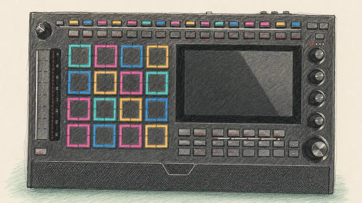 Akai MPC Live IIIのイラスト(実機を参考に作成)