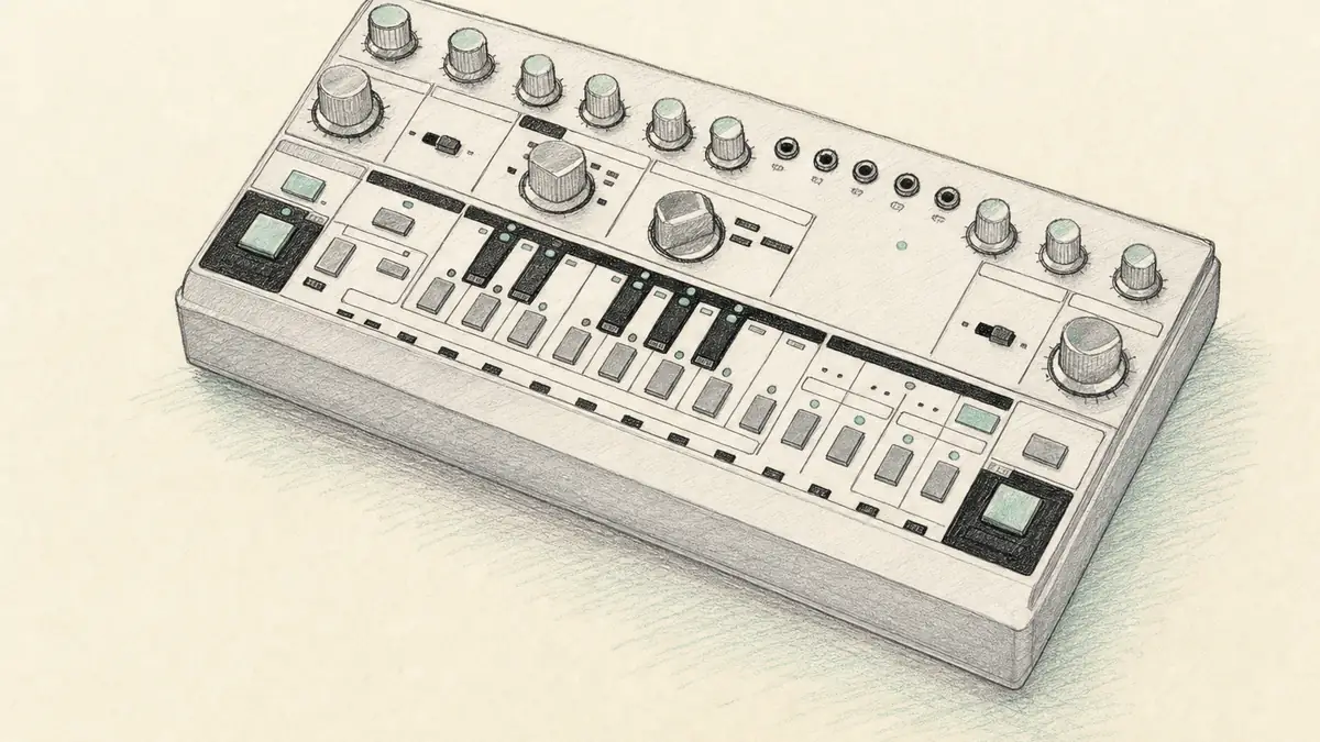 Behringer TD-3のイラスト(実機を参考に作成)