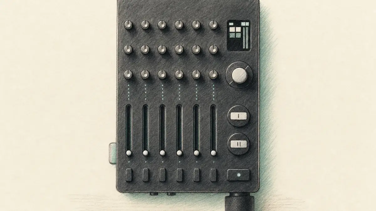 teenage engineering TX-6のイラスト(実機を参考に作成)