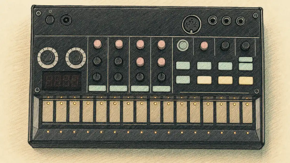 KORG volca beatsのイラスト（実機を参考に作成）